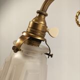 Bronze desk art deco lamp with tulip signed "schneider"