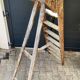 Antique authentic painter's stepladder in vintage patinated wood