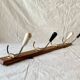 Vintage wooden wall coat rack - 4 hooks