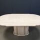 Vintage oval travertine dining table, 1970s