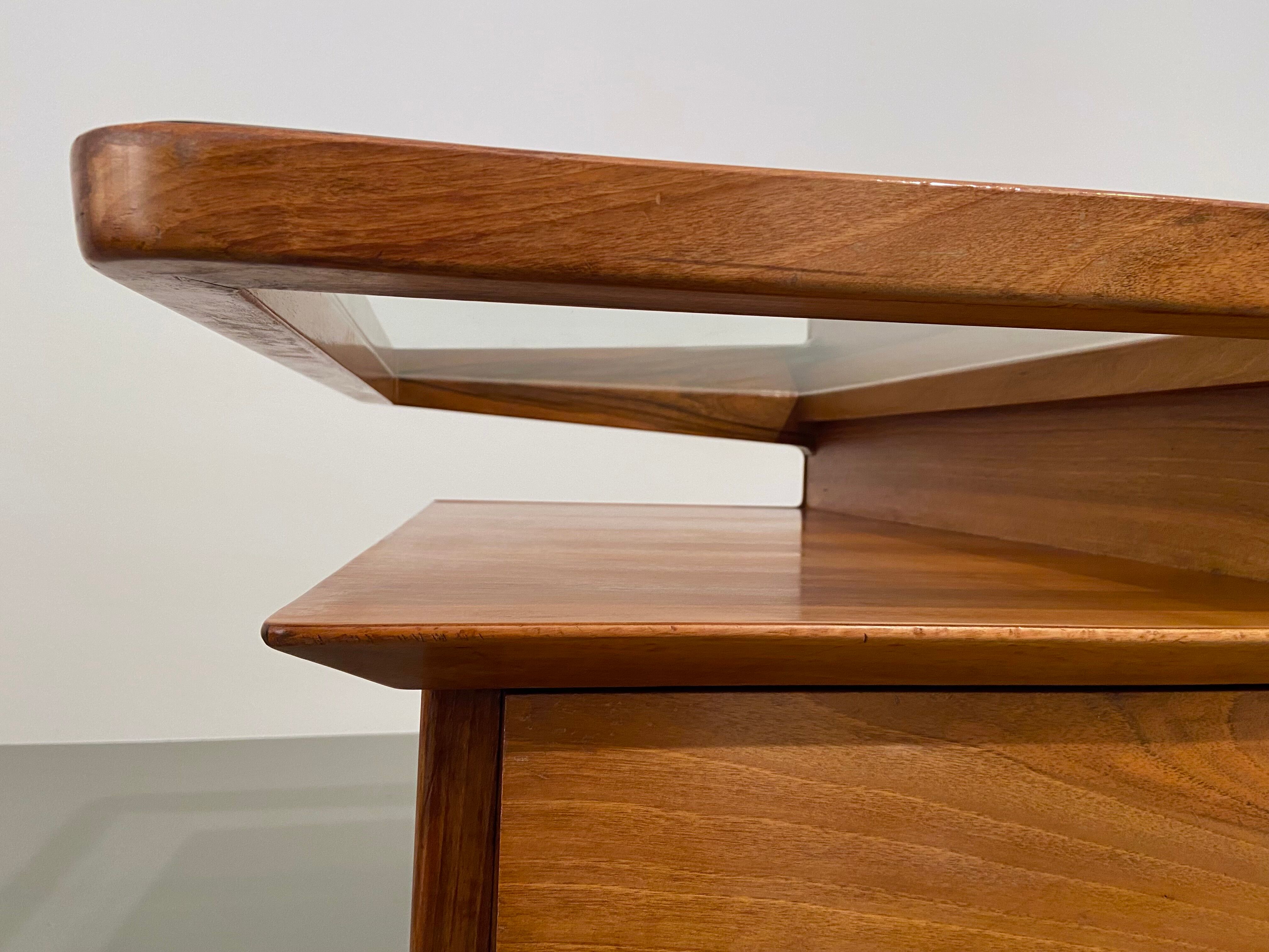 Writing Desk by Silvio Cavatorta in solid Walnut, Italy, 1950's