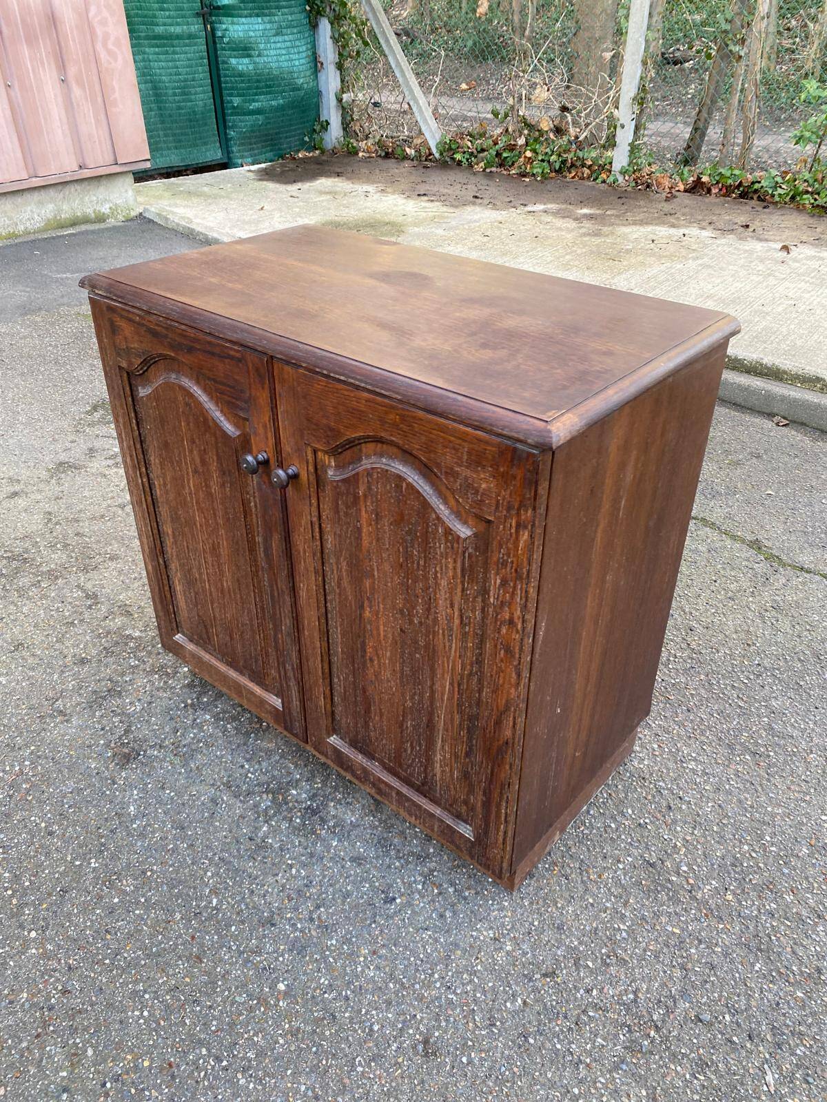 Vintage dark wood buffet with 2 doors, 80cm