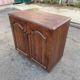 Vintage dark wood buffet with 2 doors, 80cm