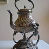Art Nouveau teapot or samovar in silver-plated metal by goldsmith Victor Saglier