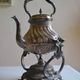 Art Nouveau teapot or samovar in silver-plated metal by goldsmith Victor Saglier