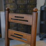 Children's wooden chair with straw seat