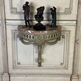 Console D’applique En Bois Sculpté, Patine En Camaïeu De Vert, XVIIIéme S