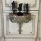 Carved Wood Wall Console, Green Shades of Patina, 18th Century