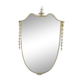 Miroir italien du milieu du siècle en laiton. Italie années 1950