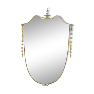 Mid-century Italian mirror in brass. Italy 1950s