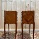Pair of Louis XV style bedside tables in marquetry.