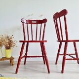 Antique Western bistro chairs in patinated red