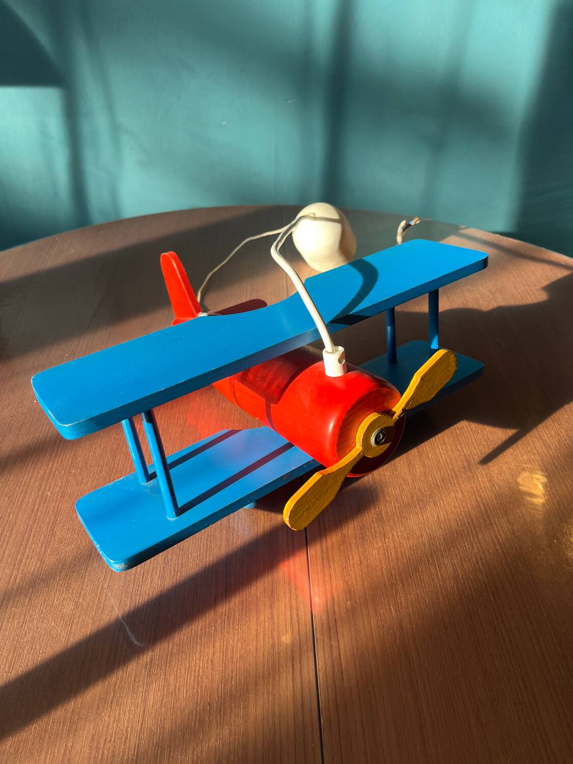 Airplane wooden pendant light