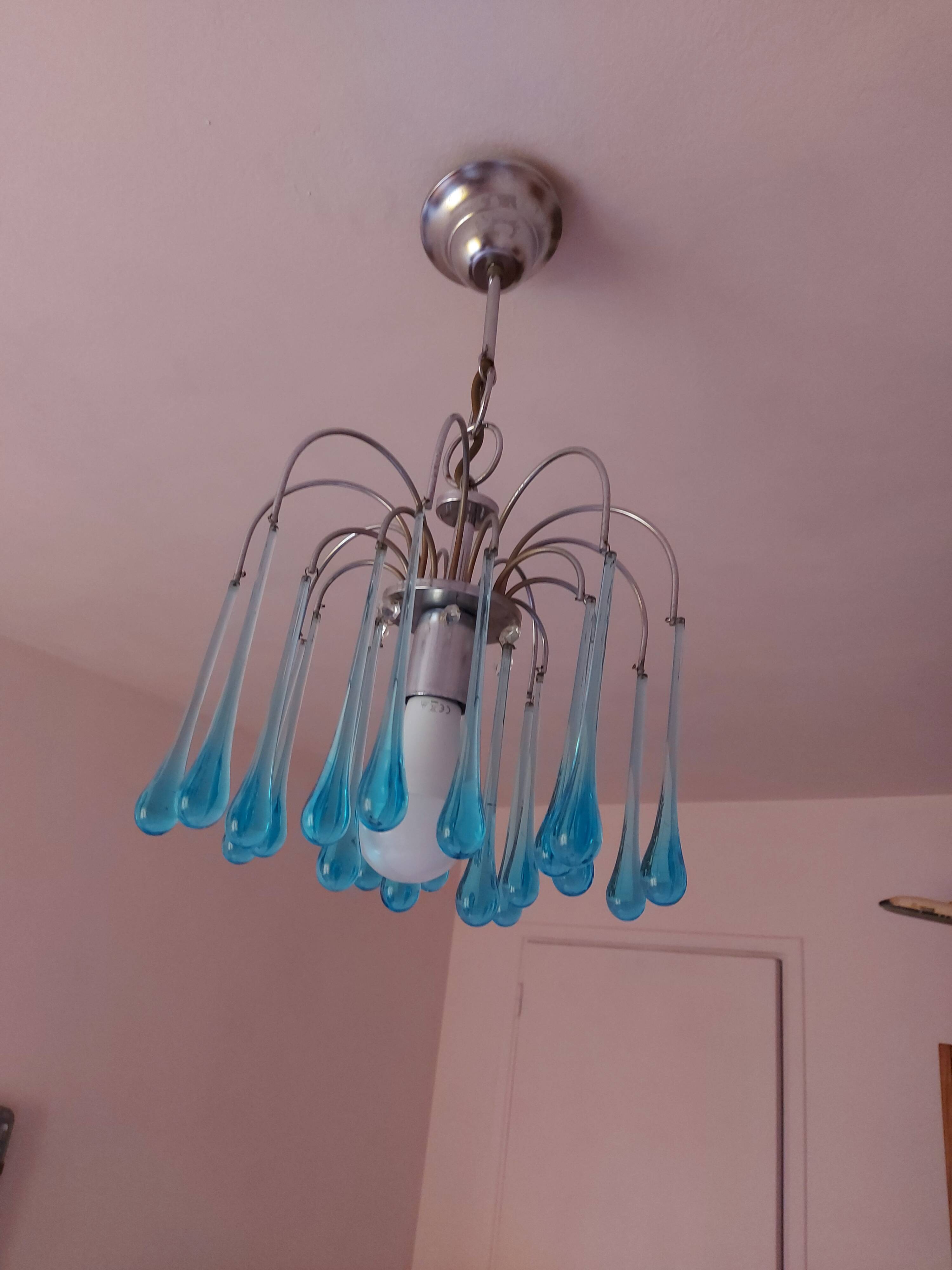 Chandelier Murano drops of water Paolo Venini