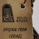 Menorah/Hebrew candlestick with 7 branches/Hanuka. Signed Holon Israel. 17 x 15.5 cm