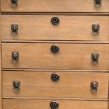 High empire chest of drawers in solid raw oak