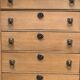 Empire high chest of drawers in solid raw oak