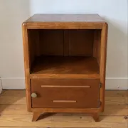 Pair of vintage 1950s oak bedside tables