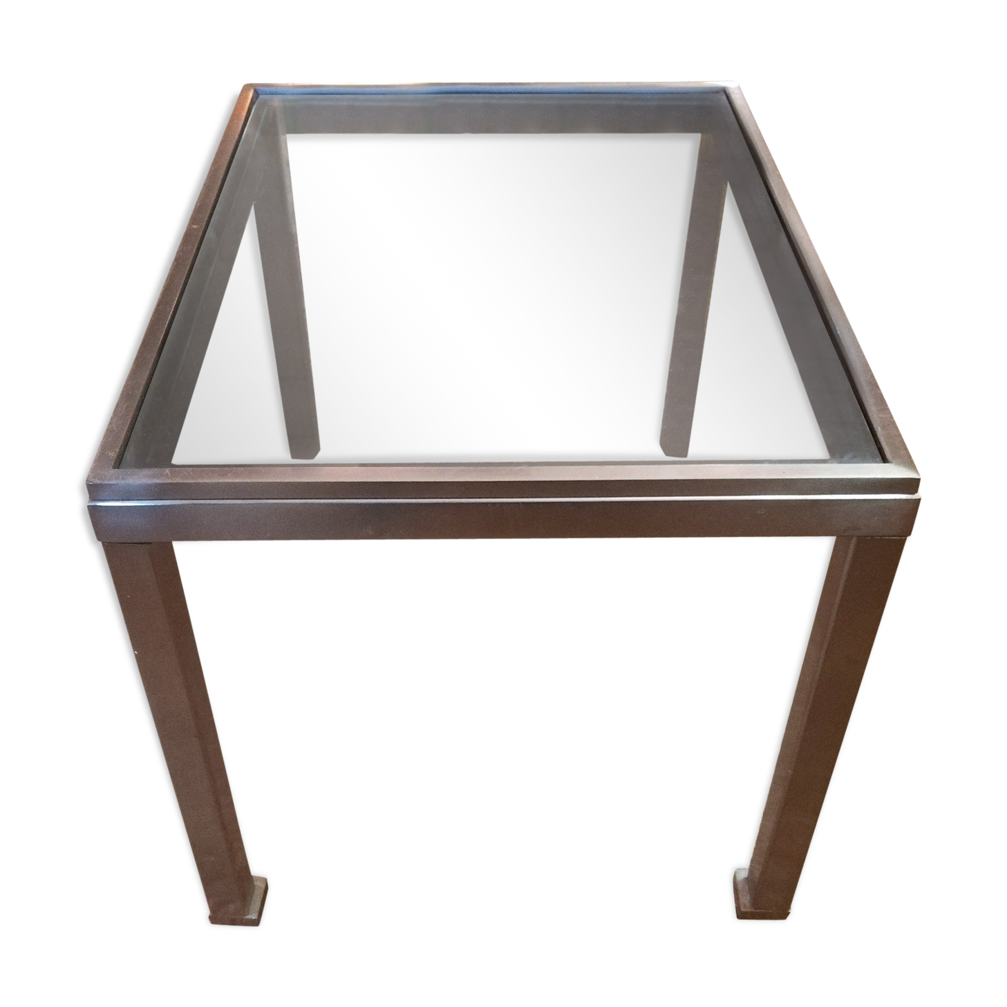 Guy Lefèvre for maison Jansen sofa tip in brushed steel