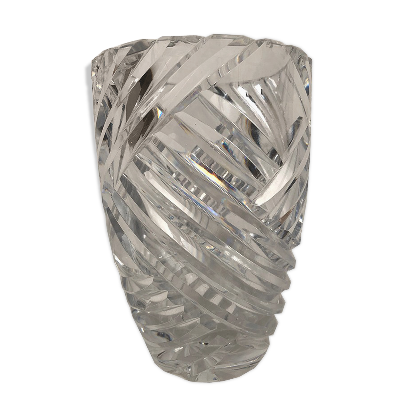 Carved crystal vase