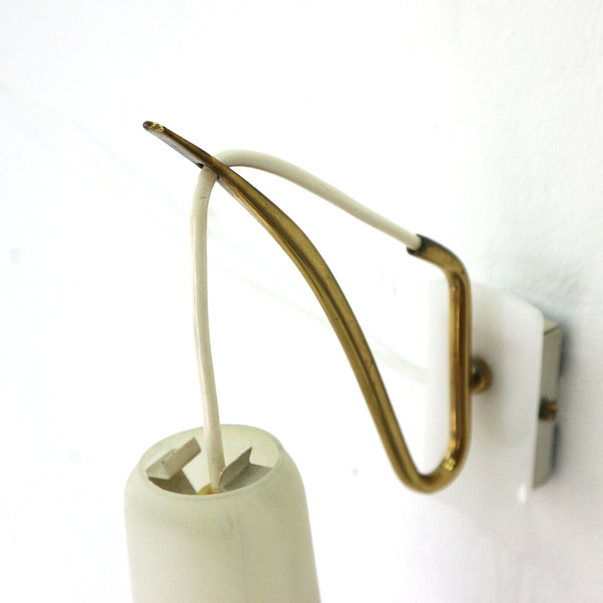 Wall lamp glass and brass 1950