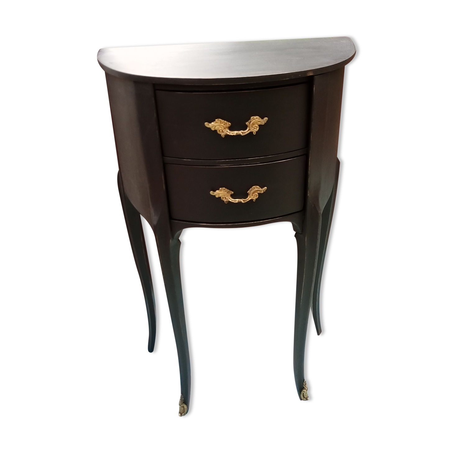 Black patina bedside table