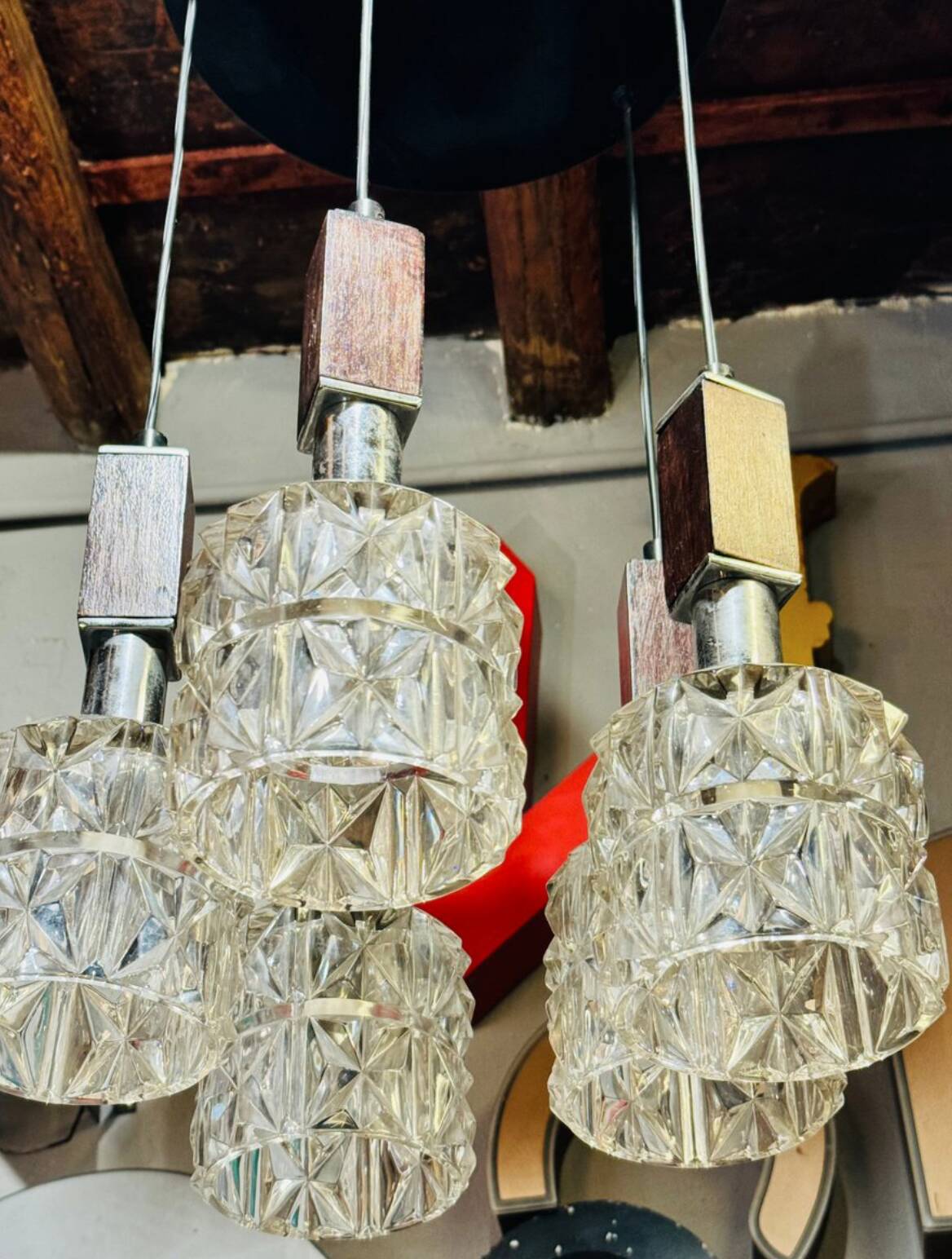 Lampe danoise en metallo cromato
