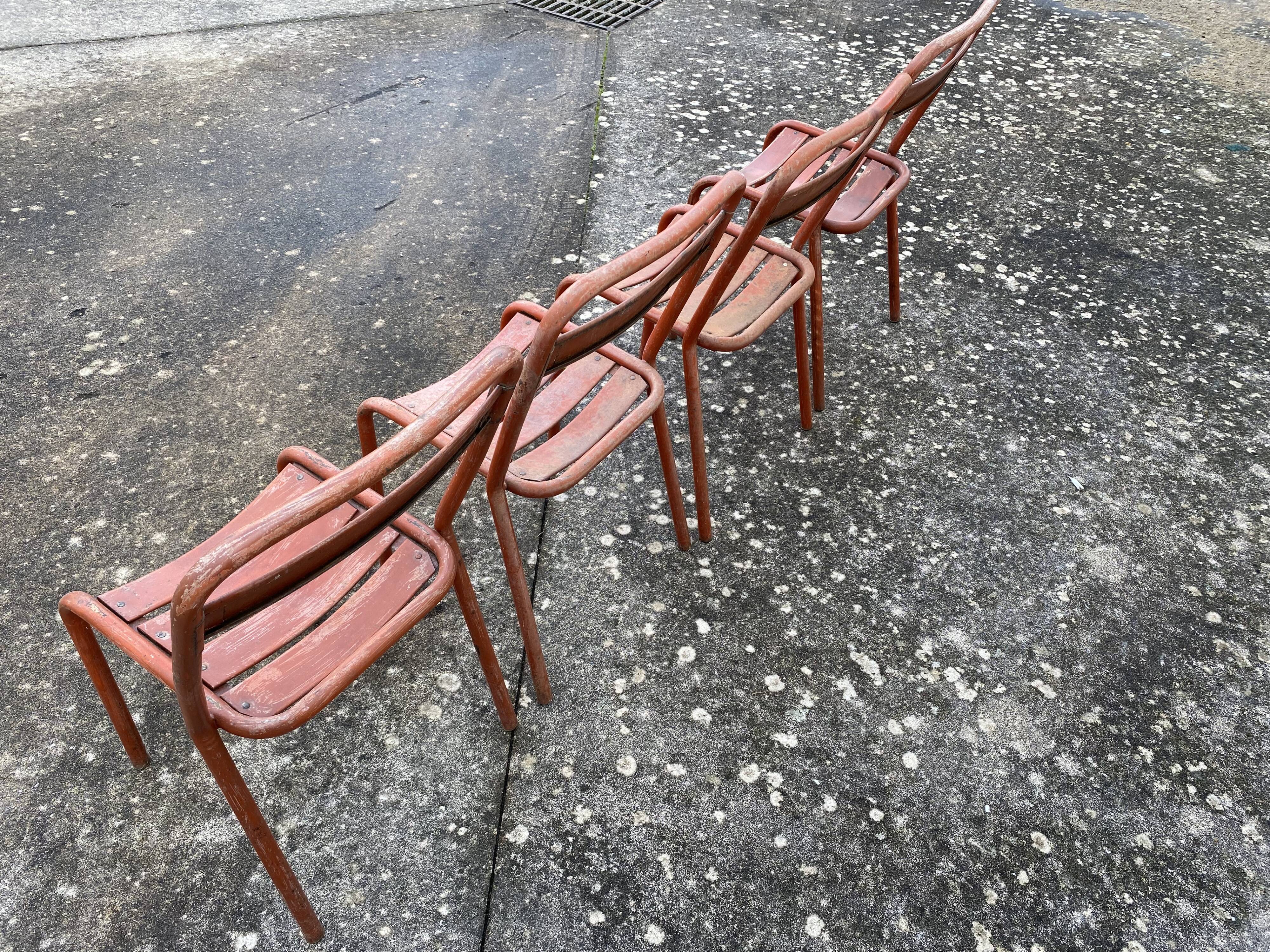 Set of 4 tolix T1 chairs