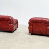 Set of two bordeaux Italian lounge chairs