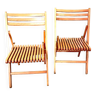 Pair of vintage folding wooden chairs 1980 good condition
