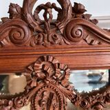 Miroir ancien en bois sculpté 82x48