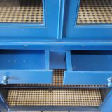 Old sideboard, blue wooden dresser 1960