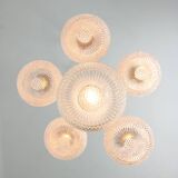 Vintage Italian Crystal and Chrome Chandelier, 70s