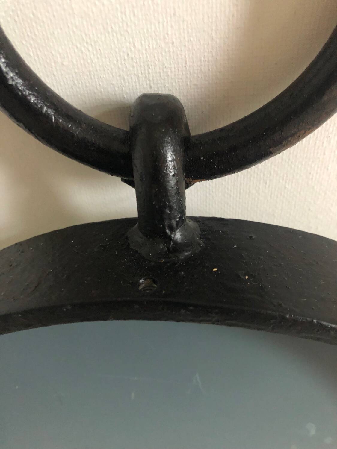 Large Brutalist Wrought Iron Mirror