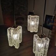 Granada ice glass chandelier by JT Kalmar for KFKG 1960s