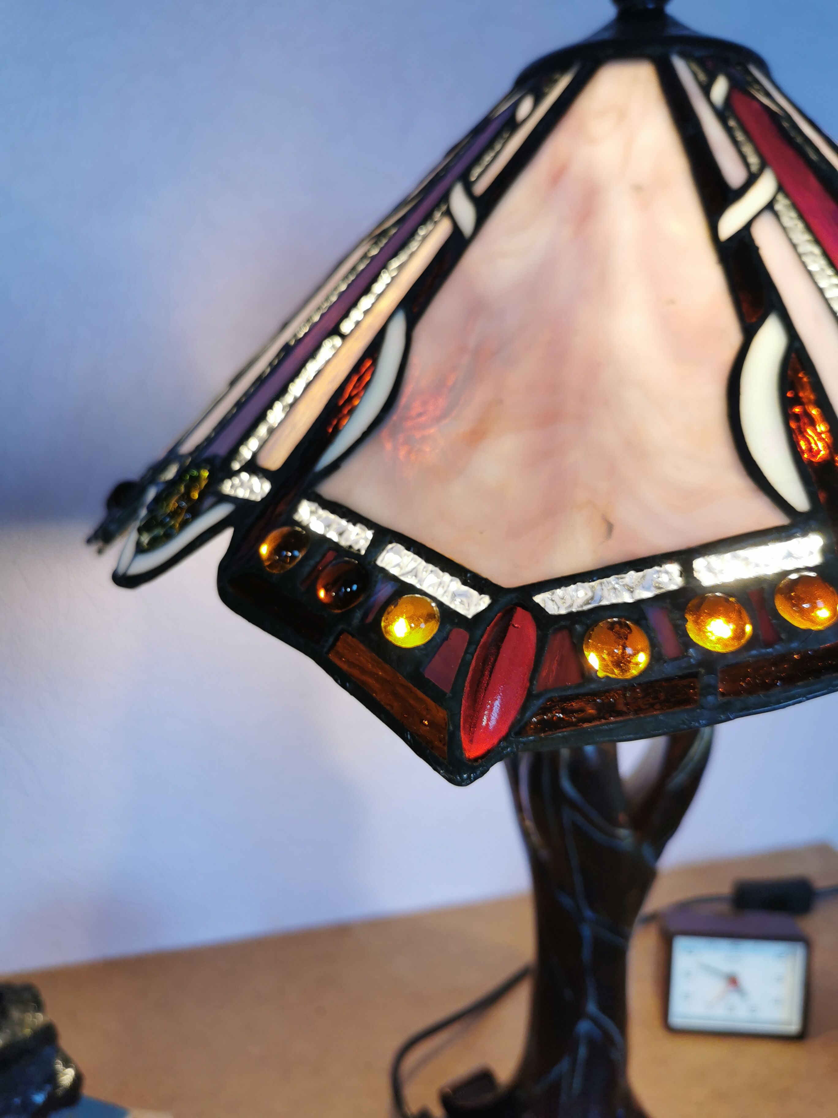 Tiffany style lamp, stained glass, art nouveau