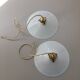 Paire de suspensions vintage en opaline blanche