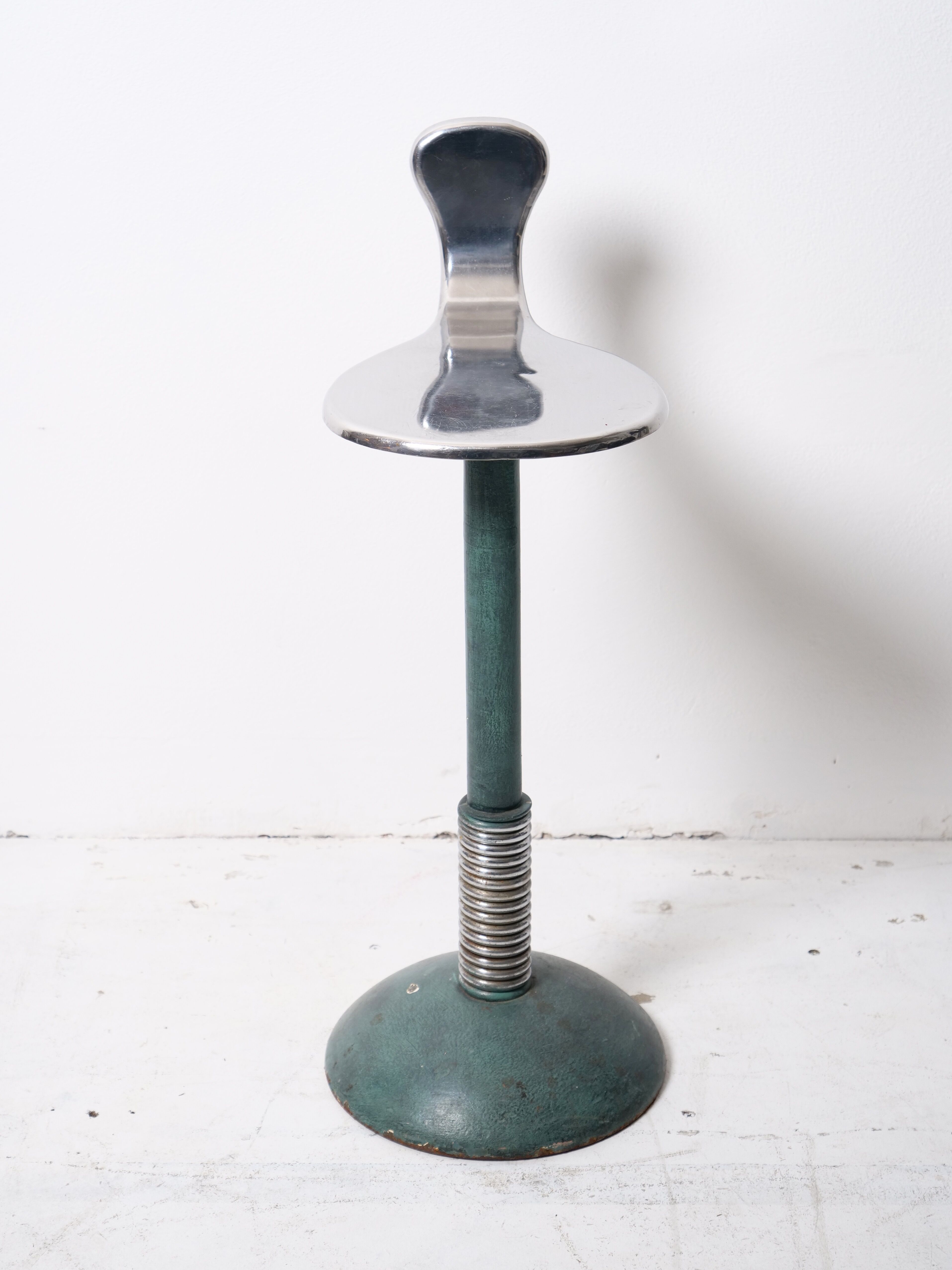 Active seated stool on vintage art deco spring