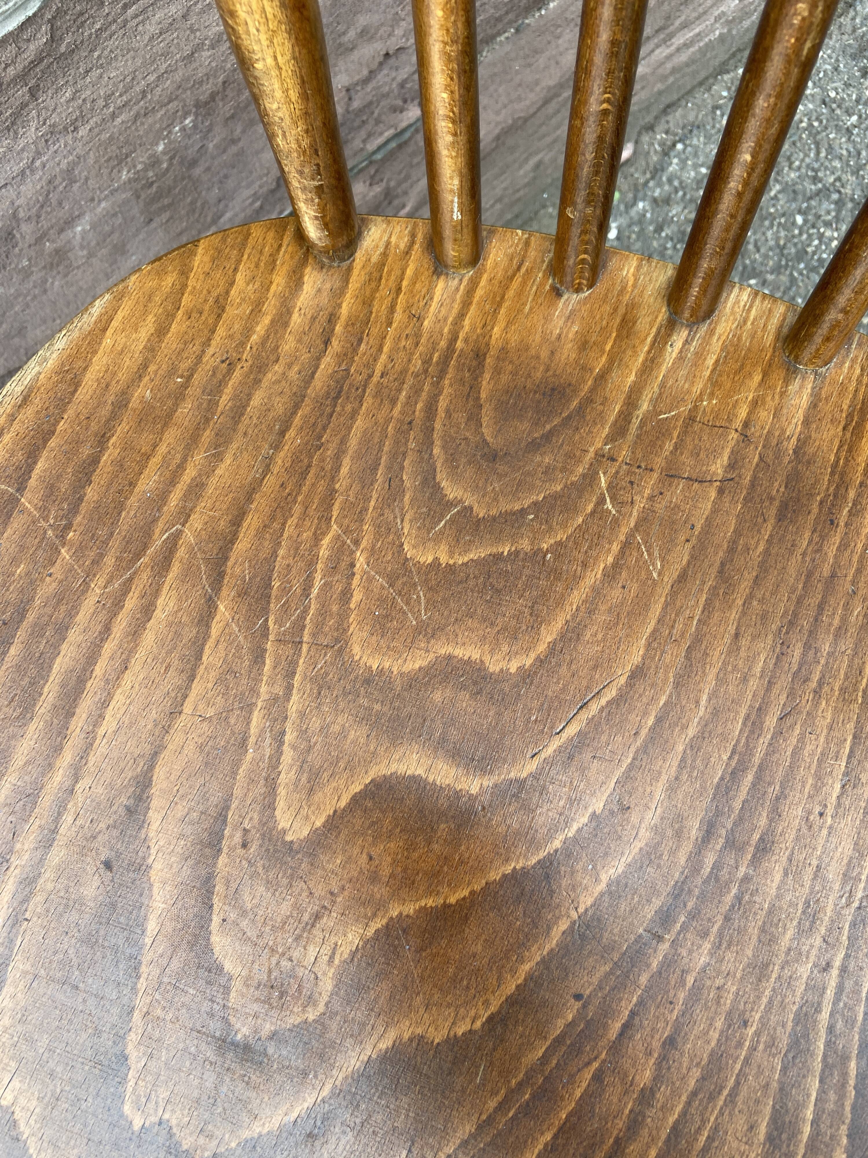 6 anciennes chaises scandinave Lounge Baumann Tapiovaara café bois courbé des années 70