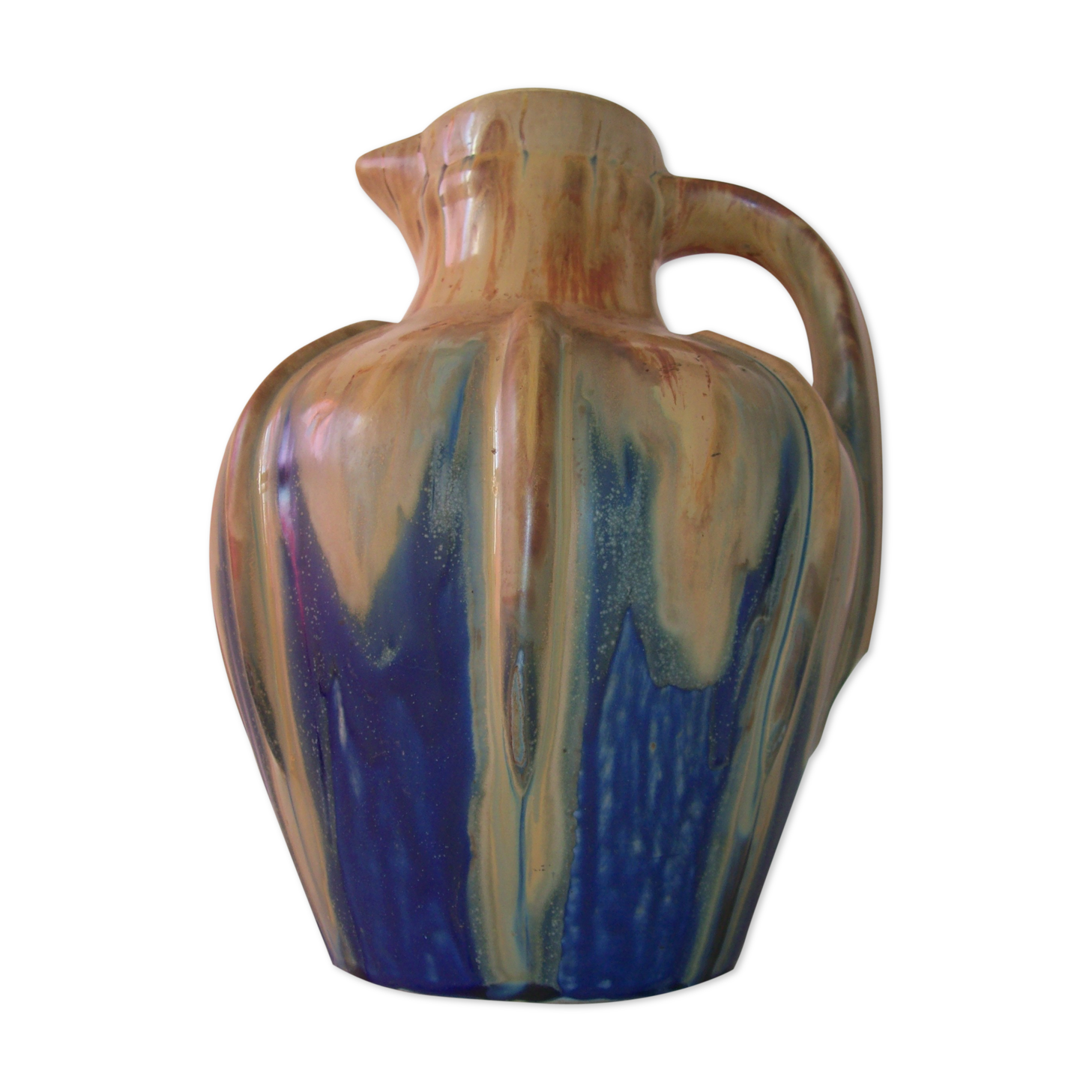 Large Art Deco ceramic pitcher by Méténier