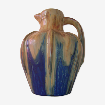 Large Art Deco ceramic pitcher by Méténier