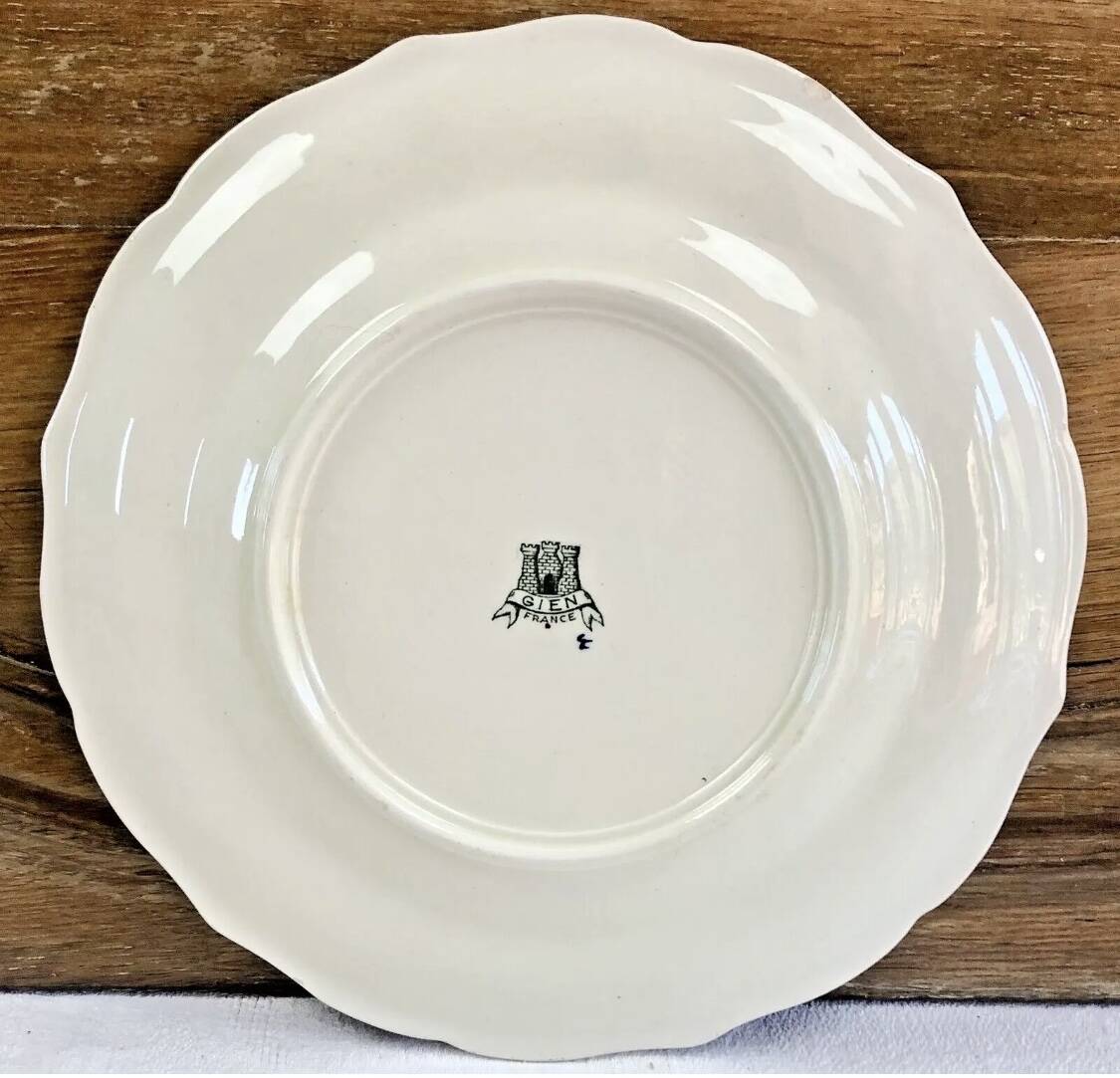 7 flat plates Gien model cornucopia 1938 1960