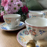 English flower porcelain tea service 6 people