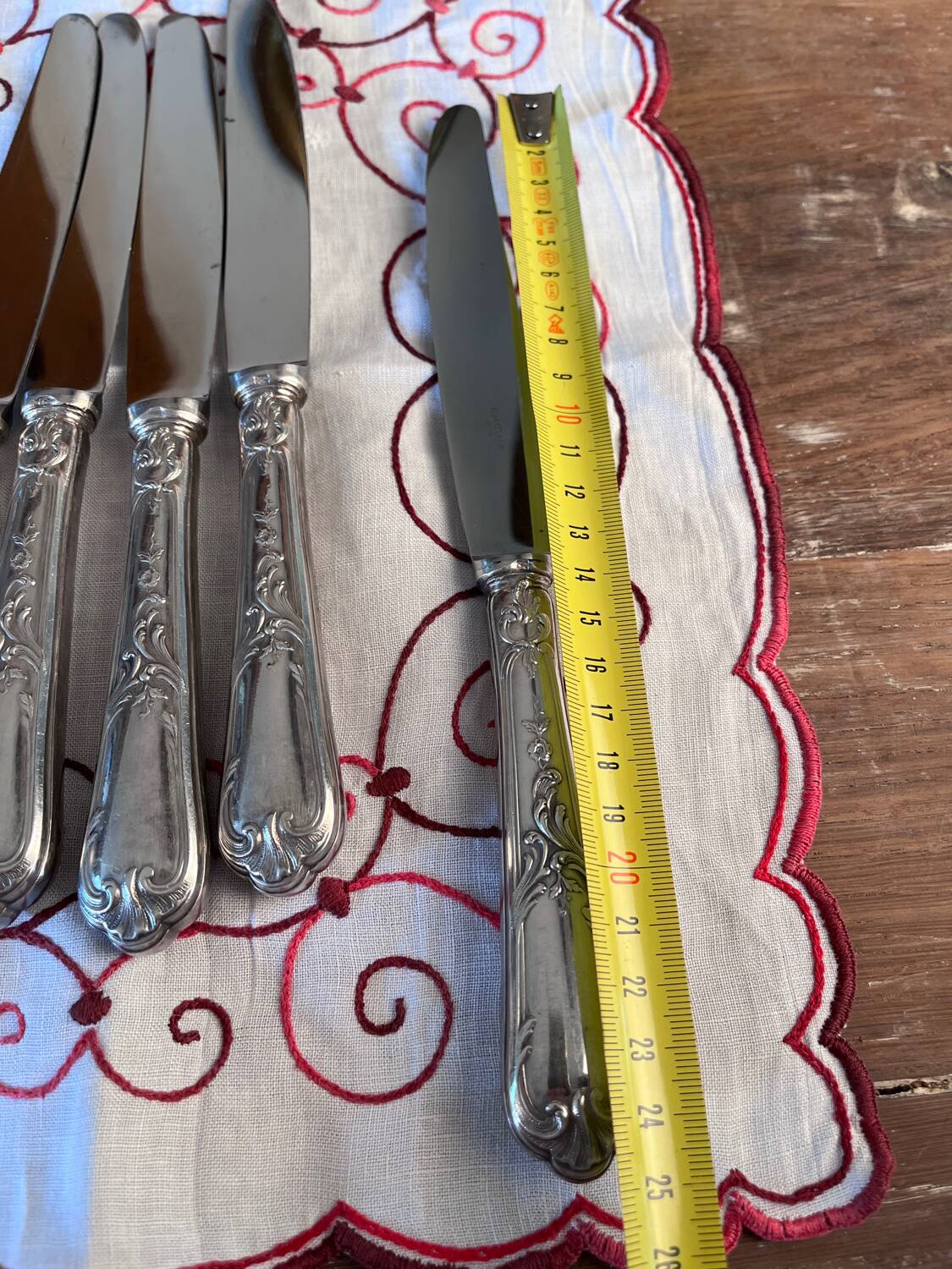 6 Ercuis silver-plated table knives