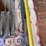 6 couteaux de table Ercuis en métal argenté