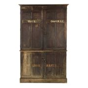 Postal sorting furniture in patinated wood
