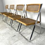Vintage rattan folding chairs, 1970s - set of 4