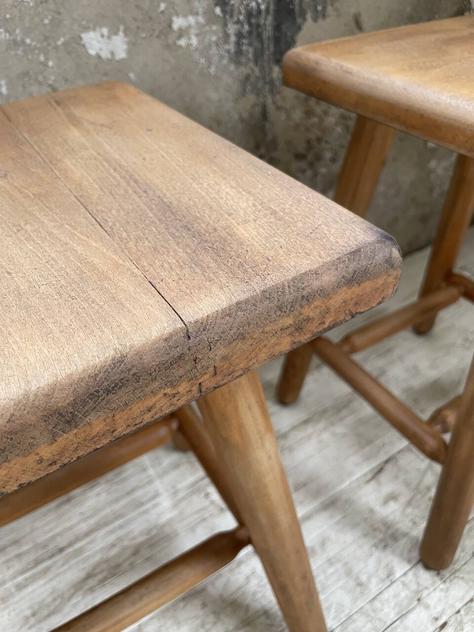 Pair of beech stools