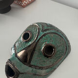 Glazed terracotta mask, tribal art from the 1980s.
