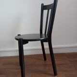 Vintage black lacquered wooden chairs 1980